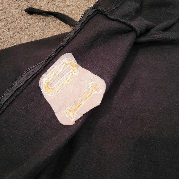 Black With Gold Embroidered IOWA Hooded Jacket - Picture 10 of 10